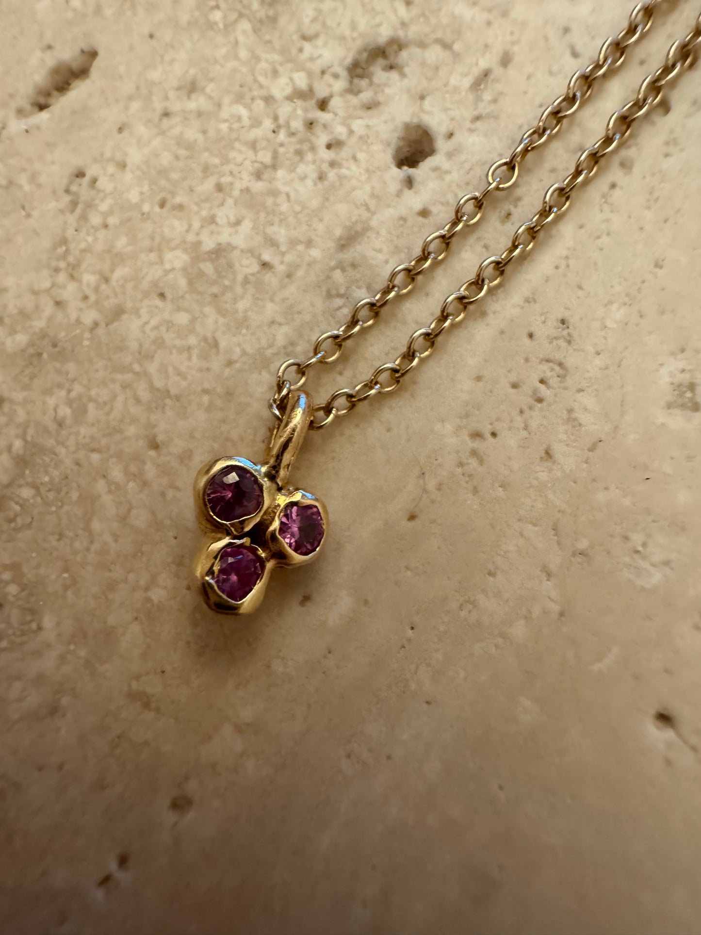 ruby sea anemone pendant