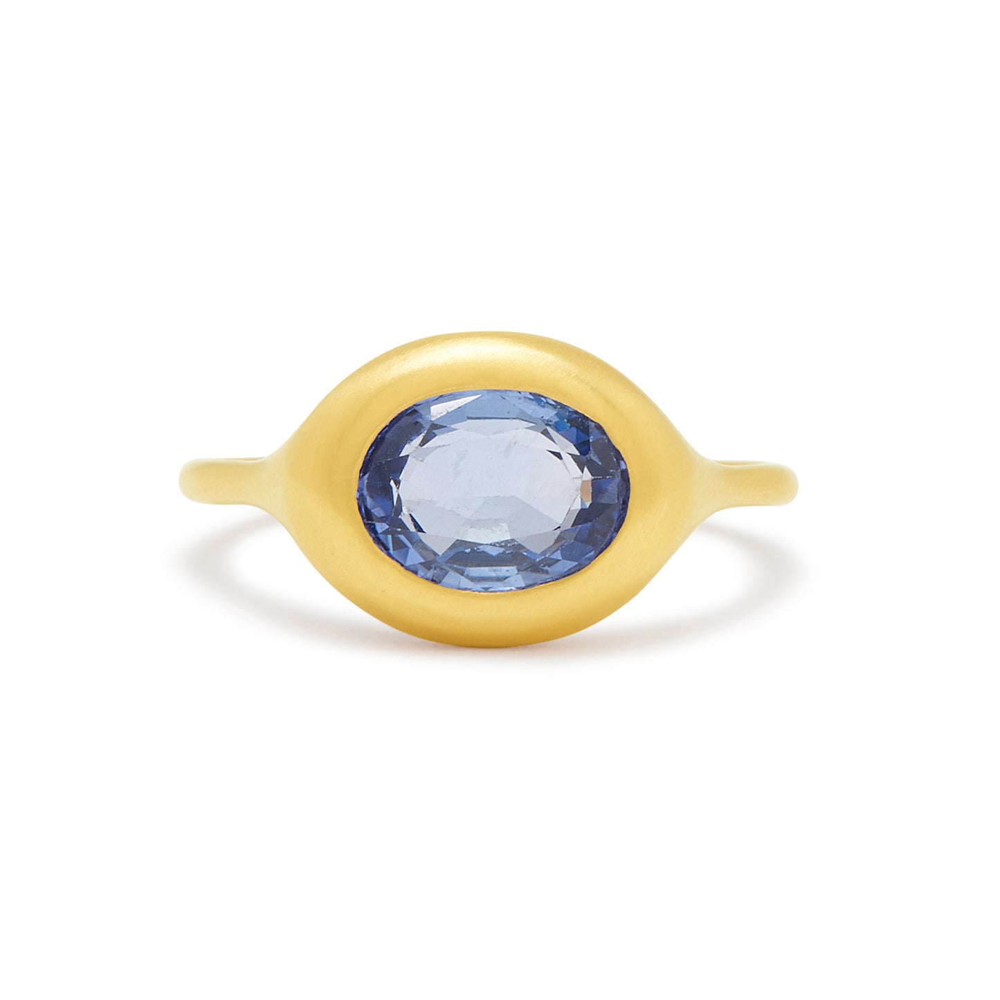 carved ring - oval sapphire