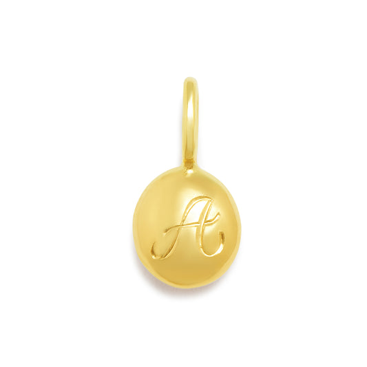 engraved letter charm