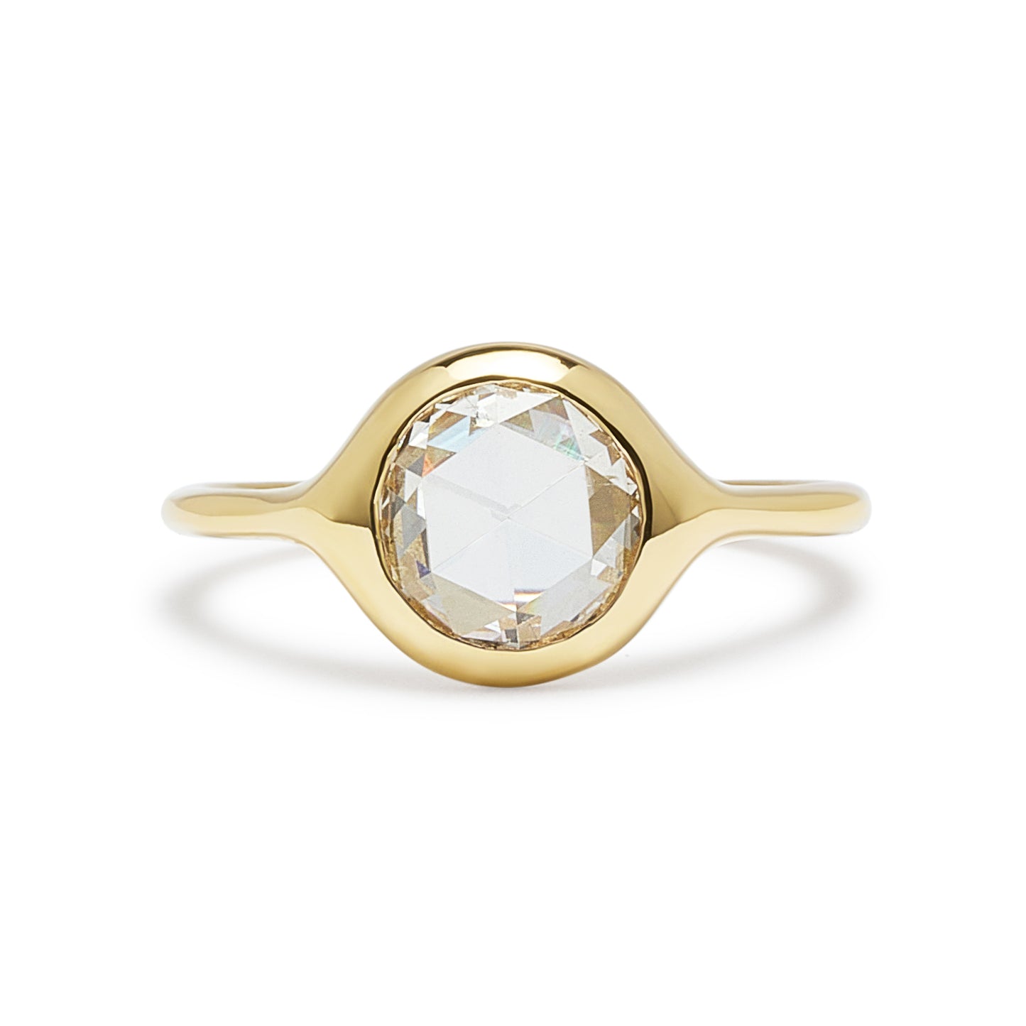 carved ring - large round rose cut