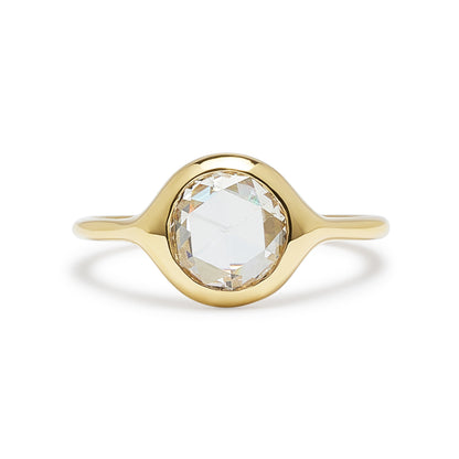 carved ring - large round rose cut