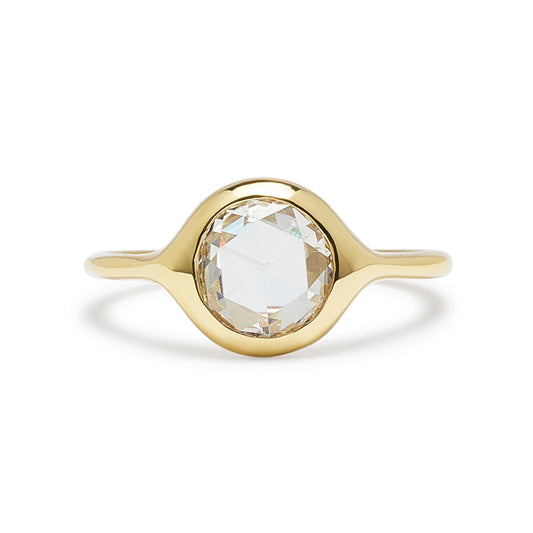 carved ring - large round rose cut