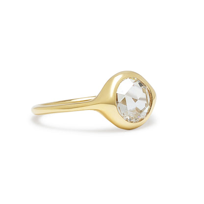 carved ring - large round rose cut
