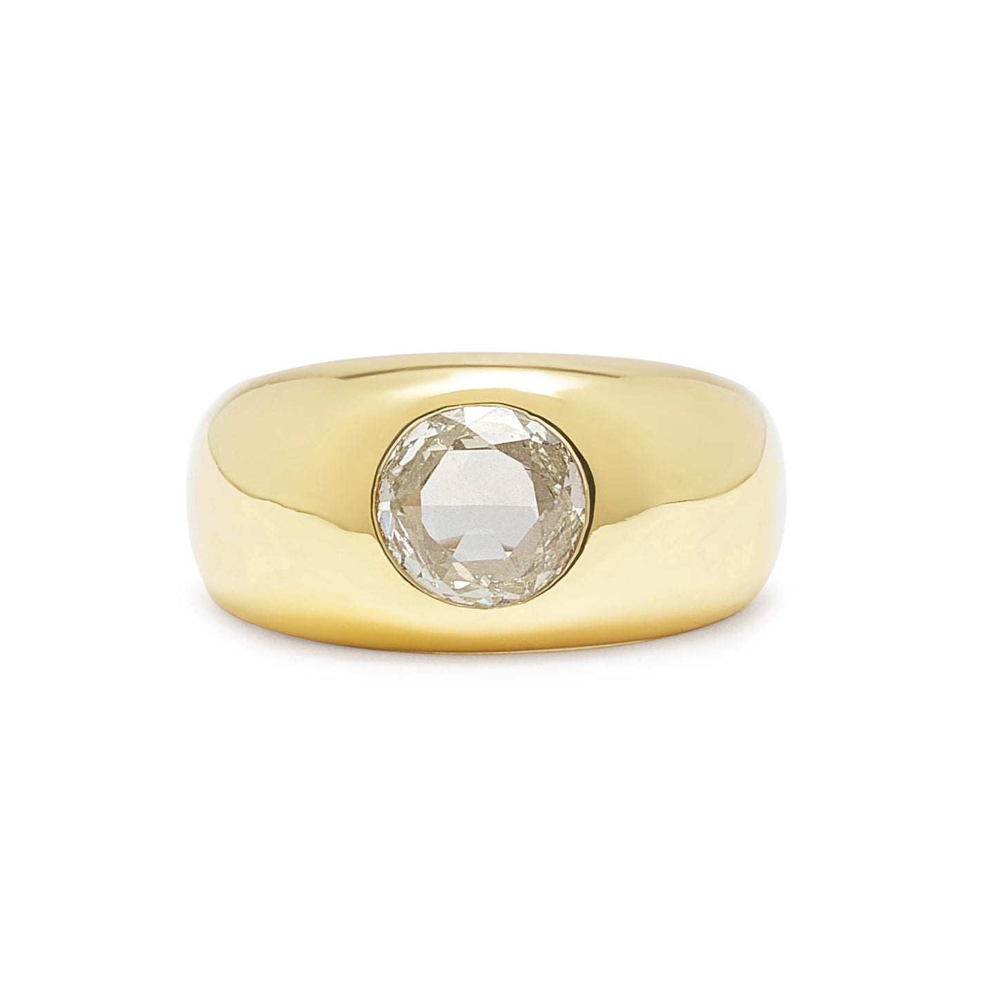 carved dome ring with diamond