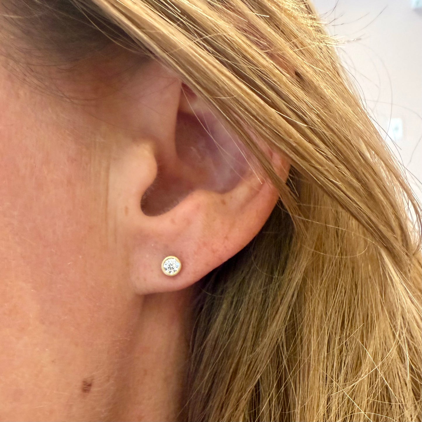 teeny studs - 10 pt diamonds
