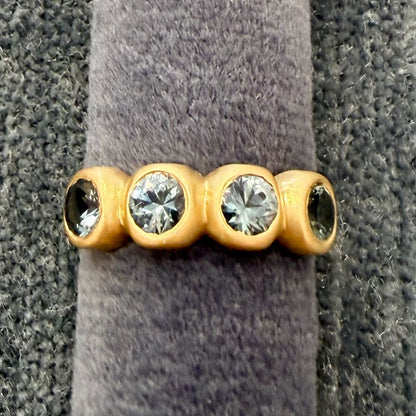 porch skimmer band with 4mm denim blue montana sapphires