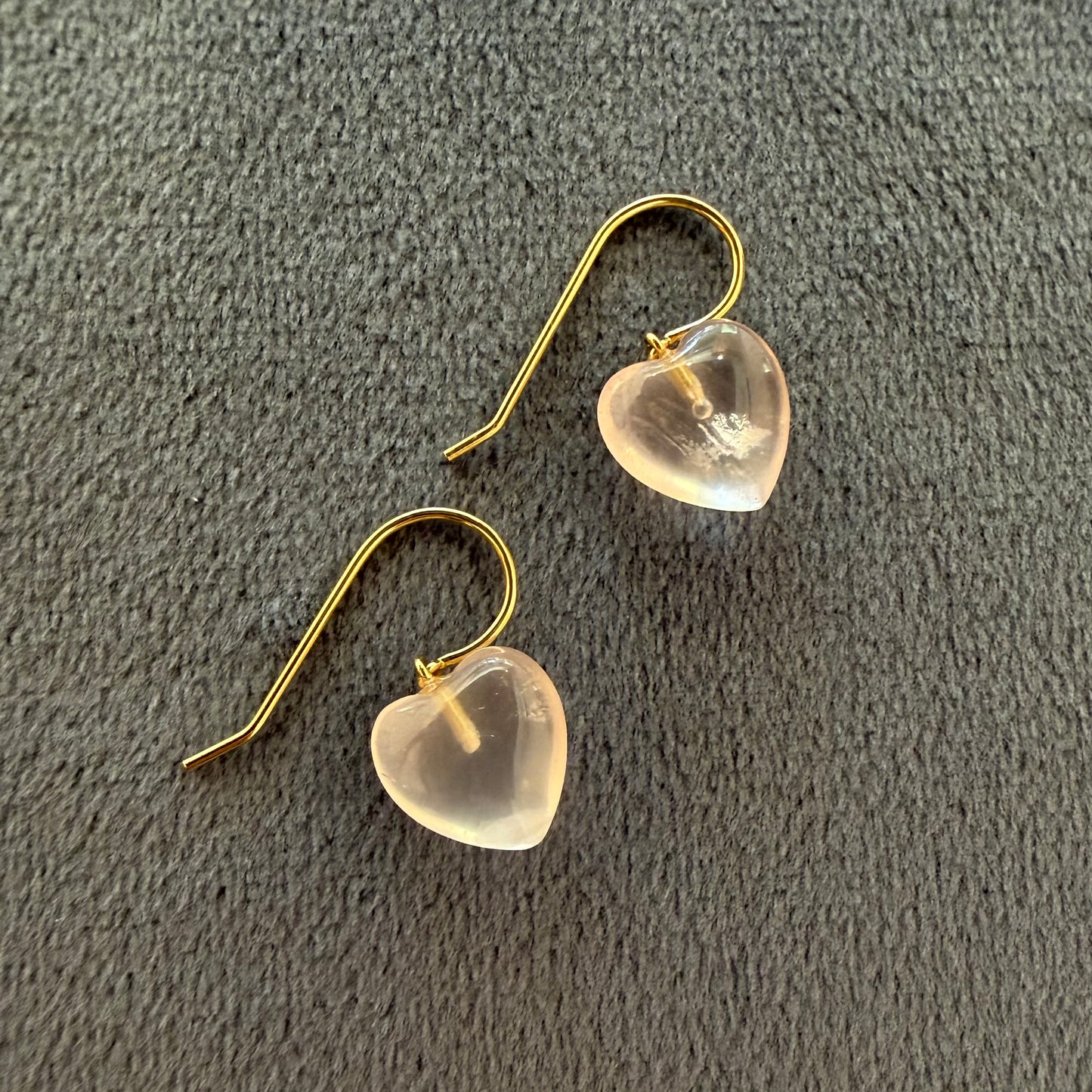 rose quartz heart drops