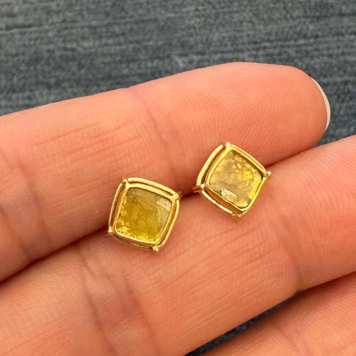 diamond slice earrings