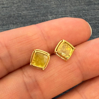 diamond slice earrings