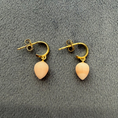 huggie hoops - pink opal