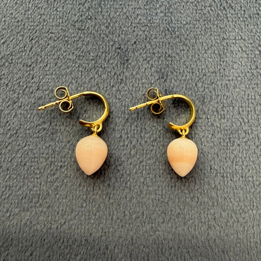 huggie hoops - pink opal