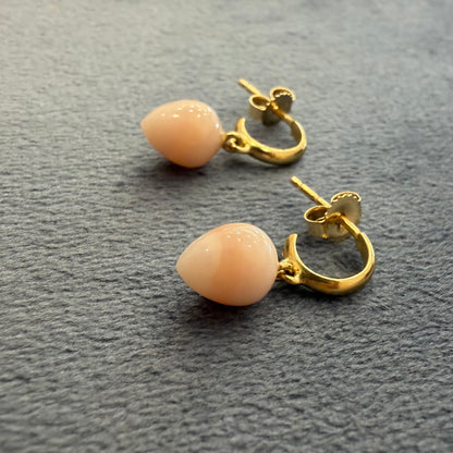 huggie hoops - pink opal