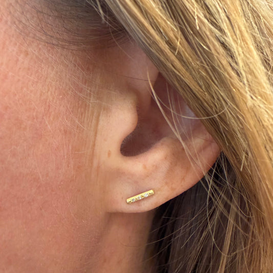 pave mini sticks earrings