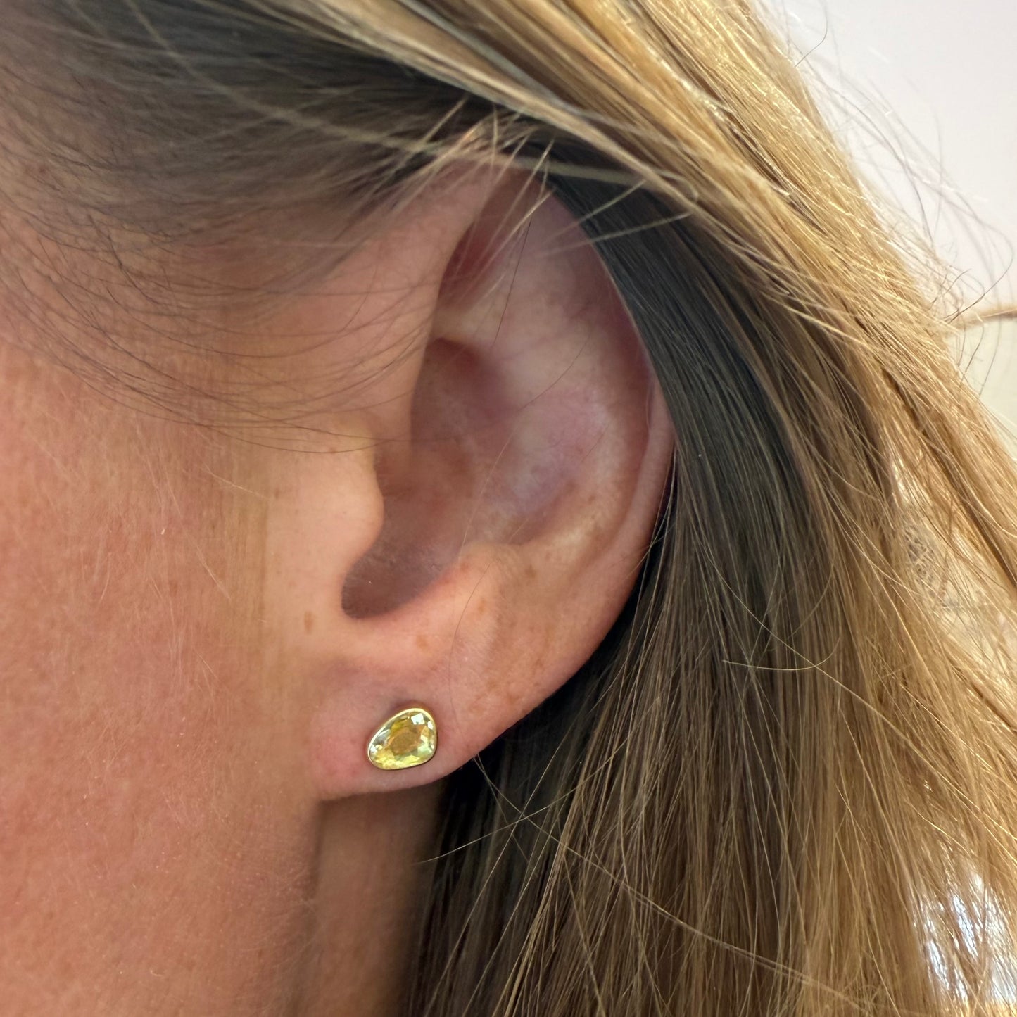 free form sapphire studs