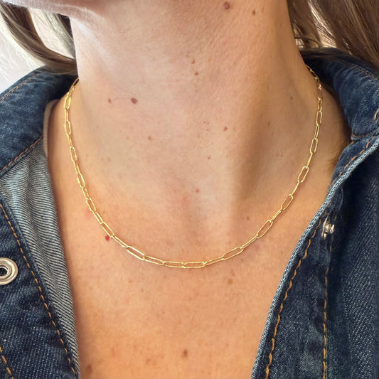 oblong chain necklace