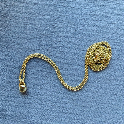 poppy bezel necklace with Montana blue sapphire