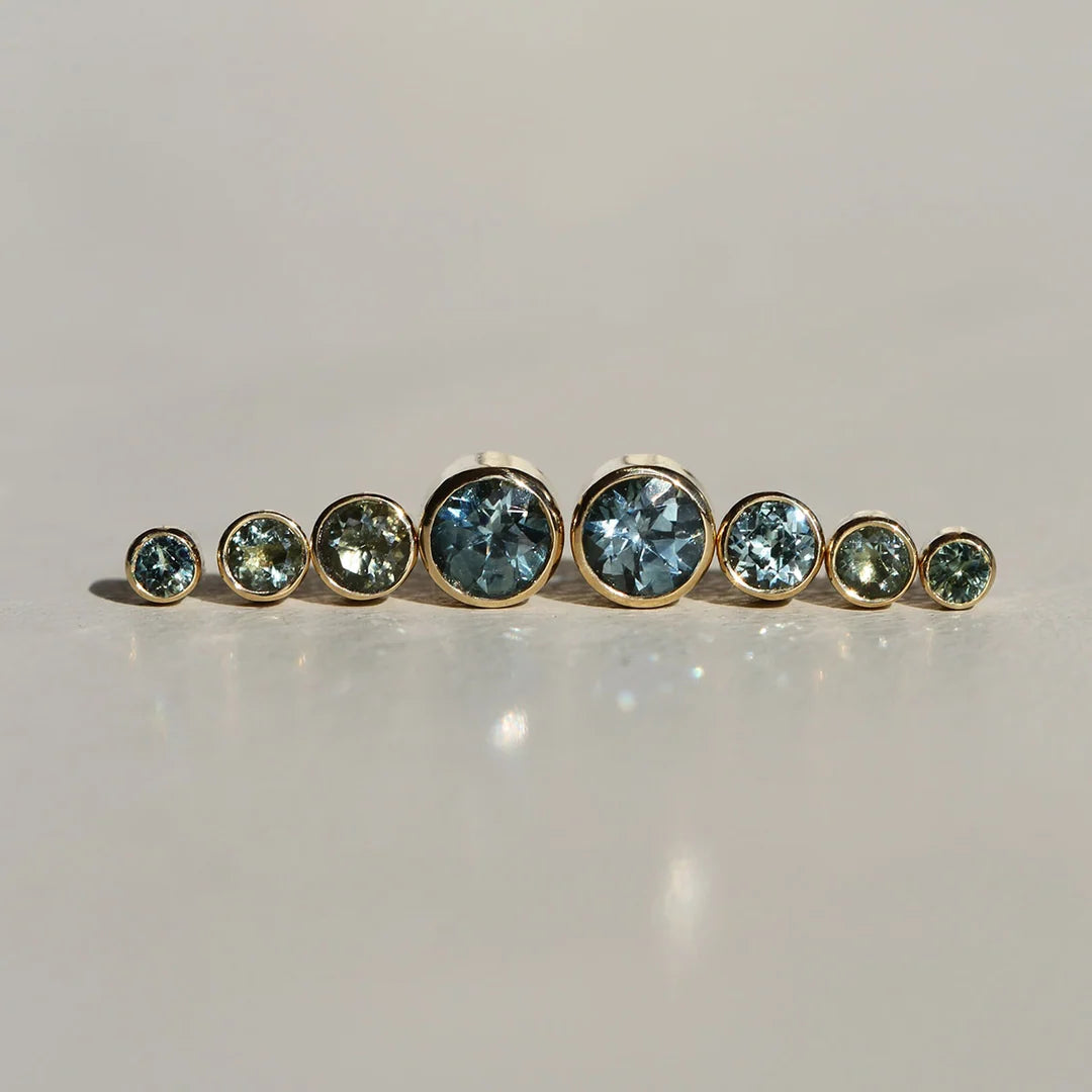 montana sapphire bezel studs