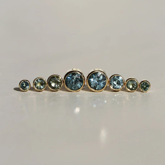 montana sapphire bezel studs