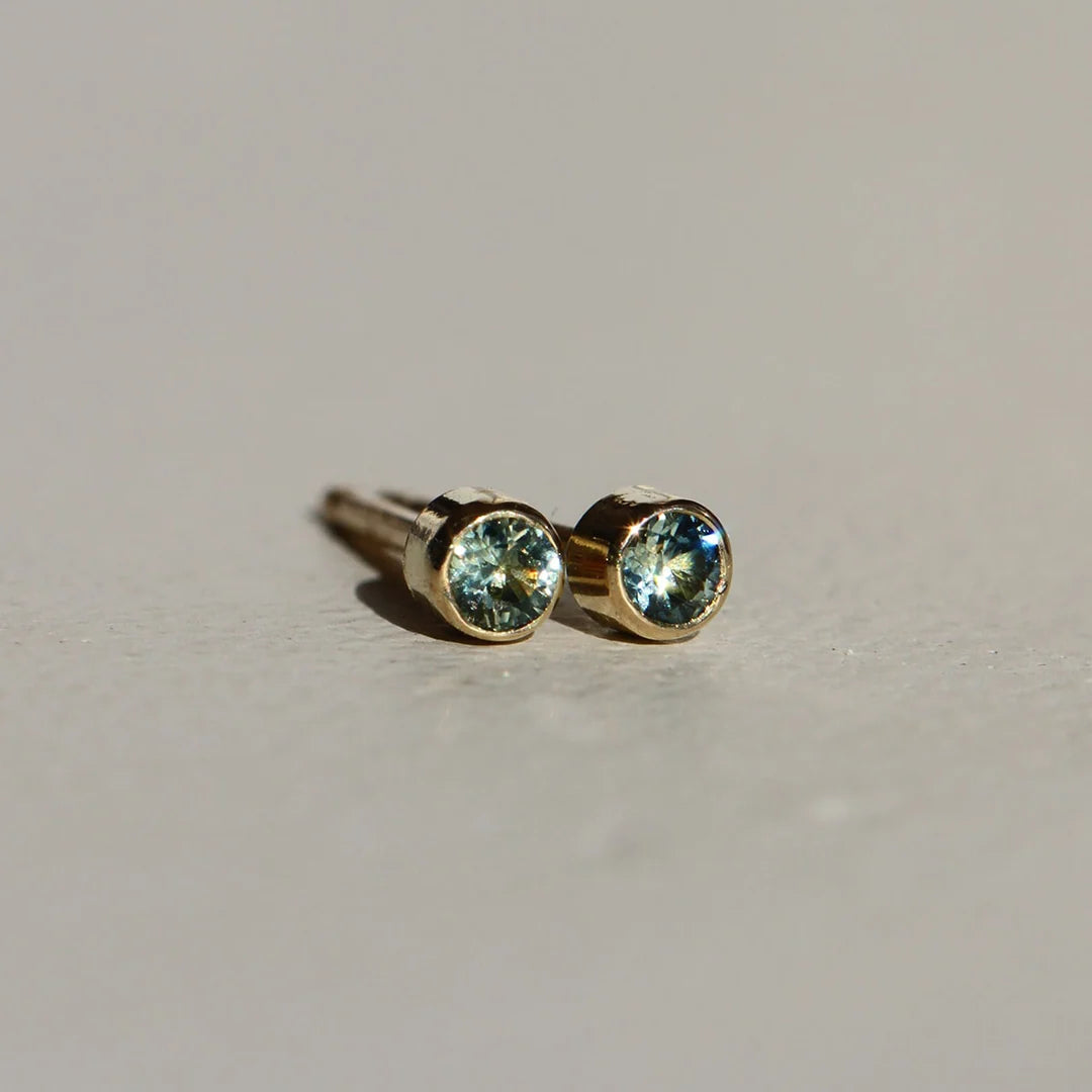 montana sapphire bezel studs