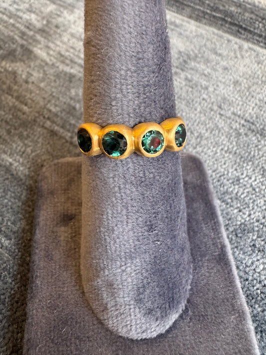 porch skimmer band w 4mm blue/green tourmaline