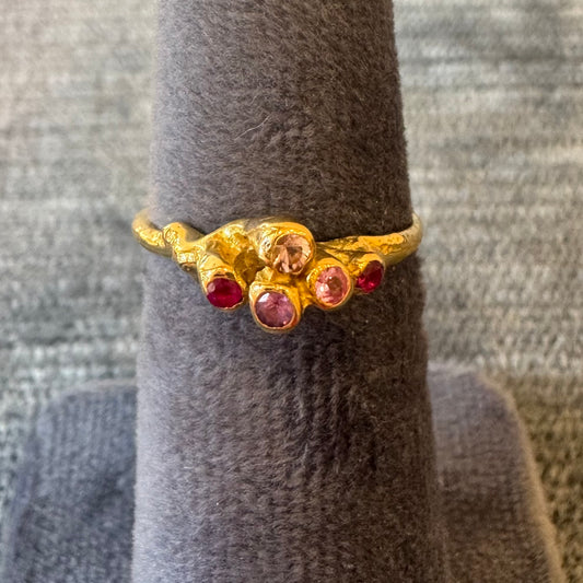 sea anemone ruby ring