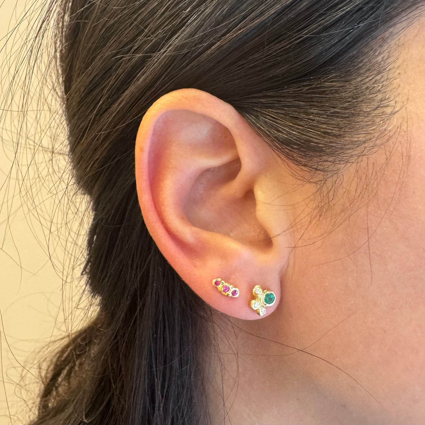 emerald starlight diamond stud