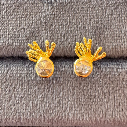 comet rose cut diamond studs