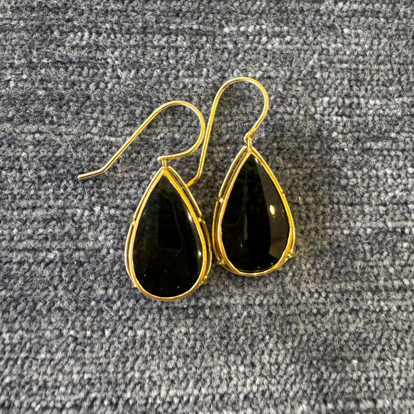 green tourmaline drop earrings