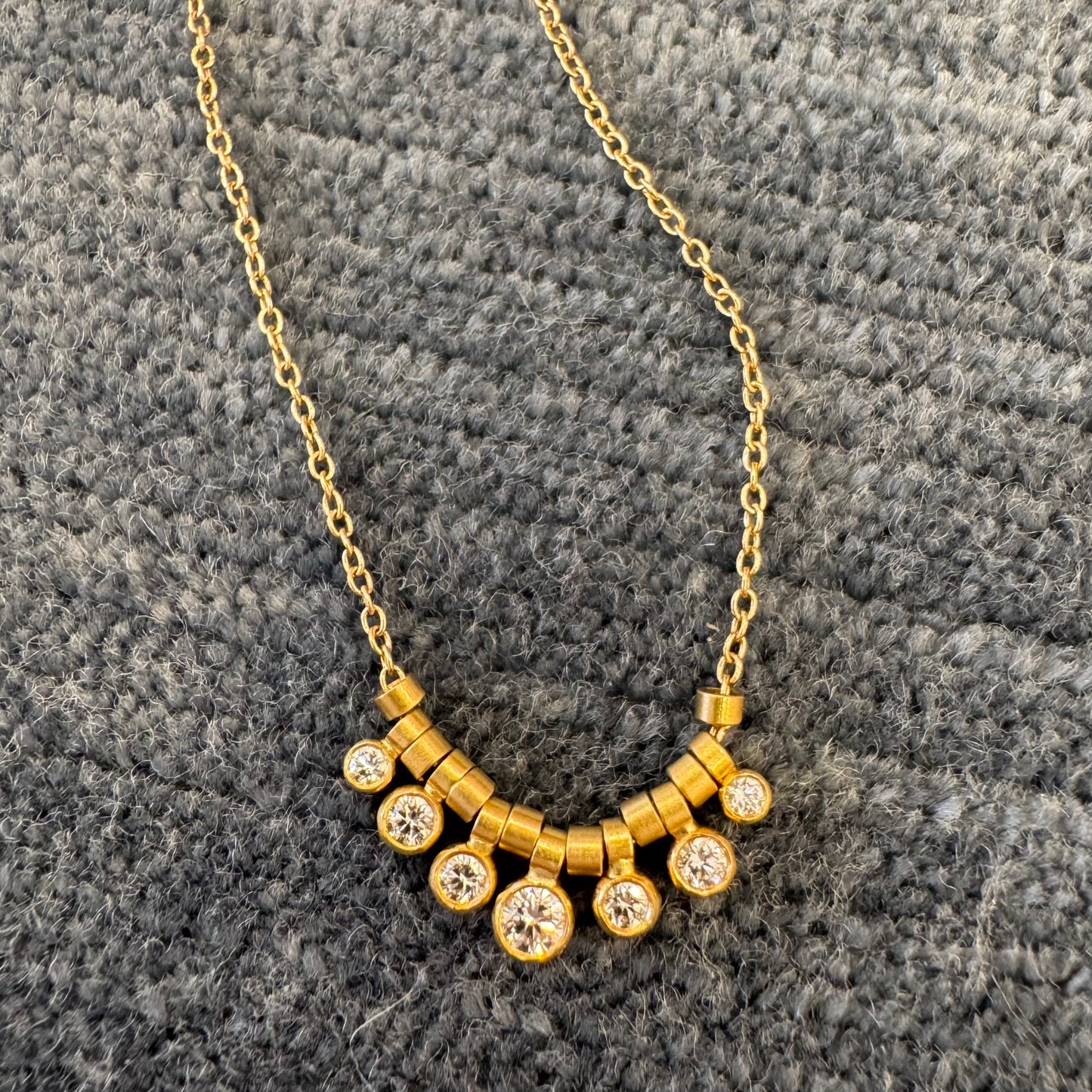 7 diamond bezel necklace