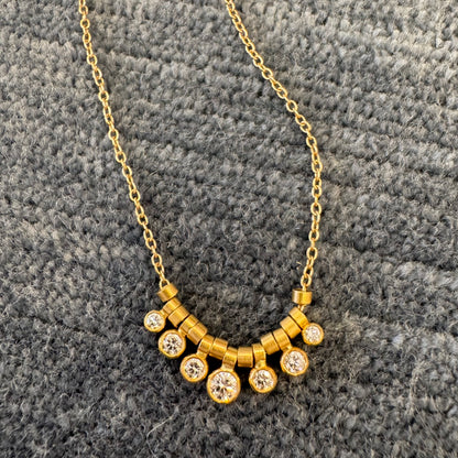 7 diamond bezel necklace
