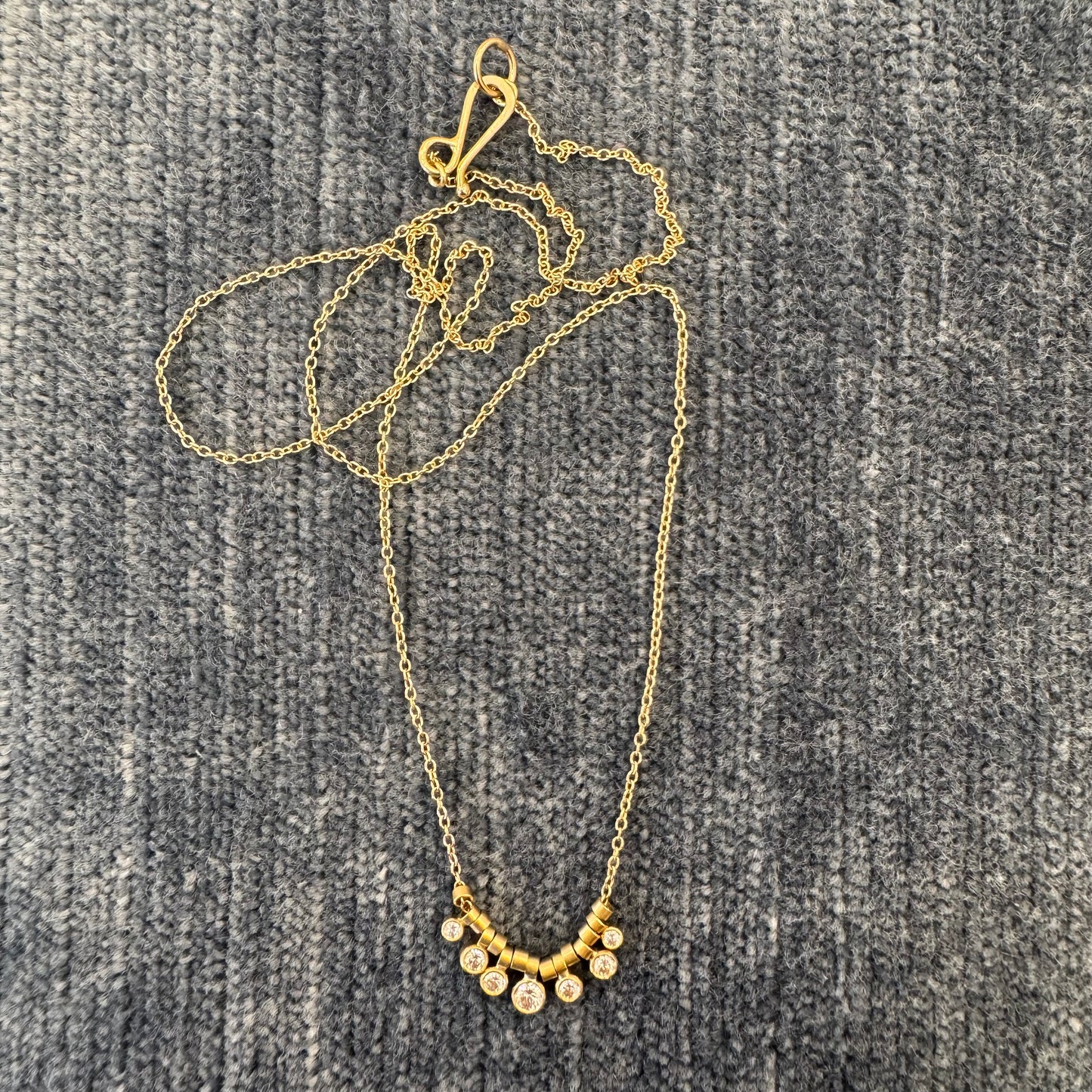 7 diamond bezel necklace