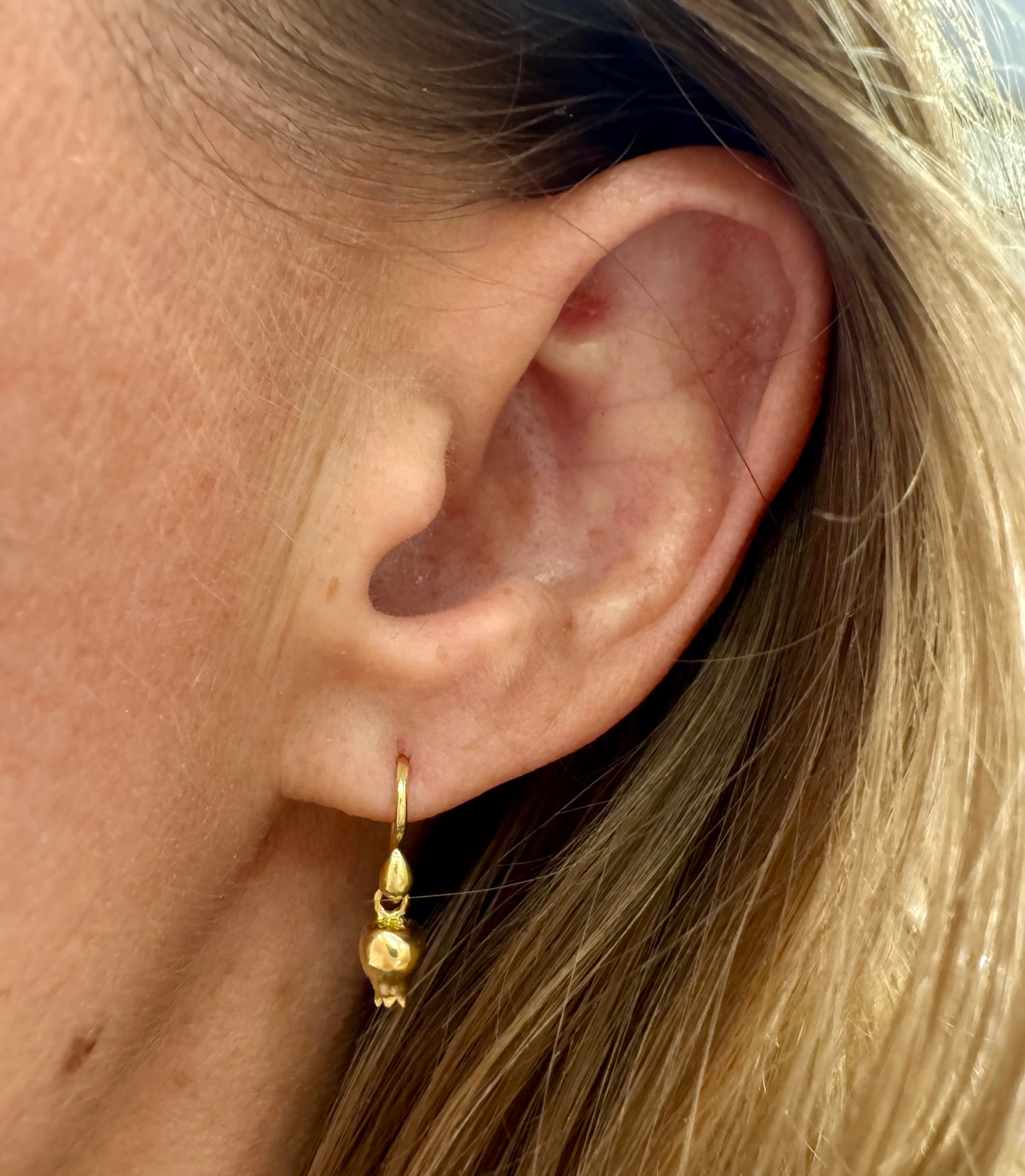 poppy flower bud earrings