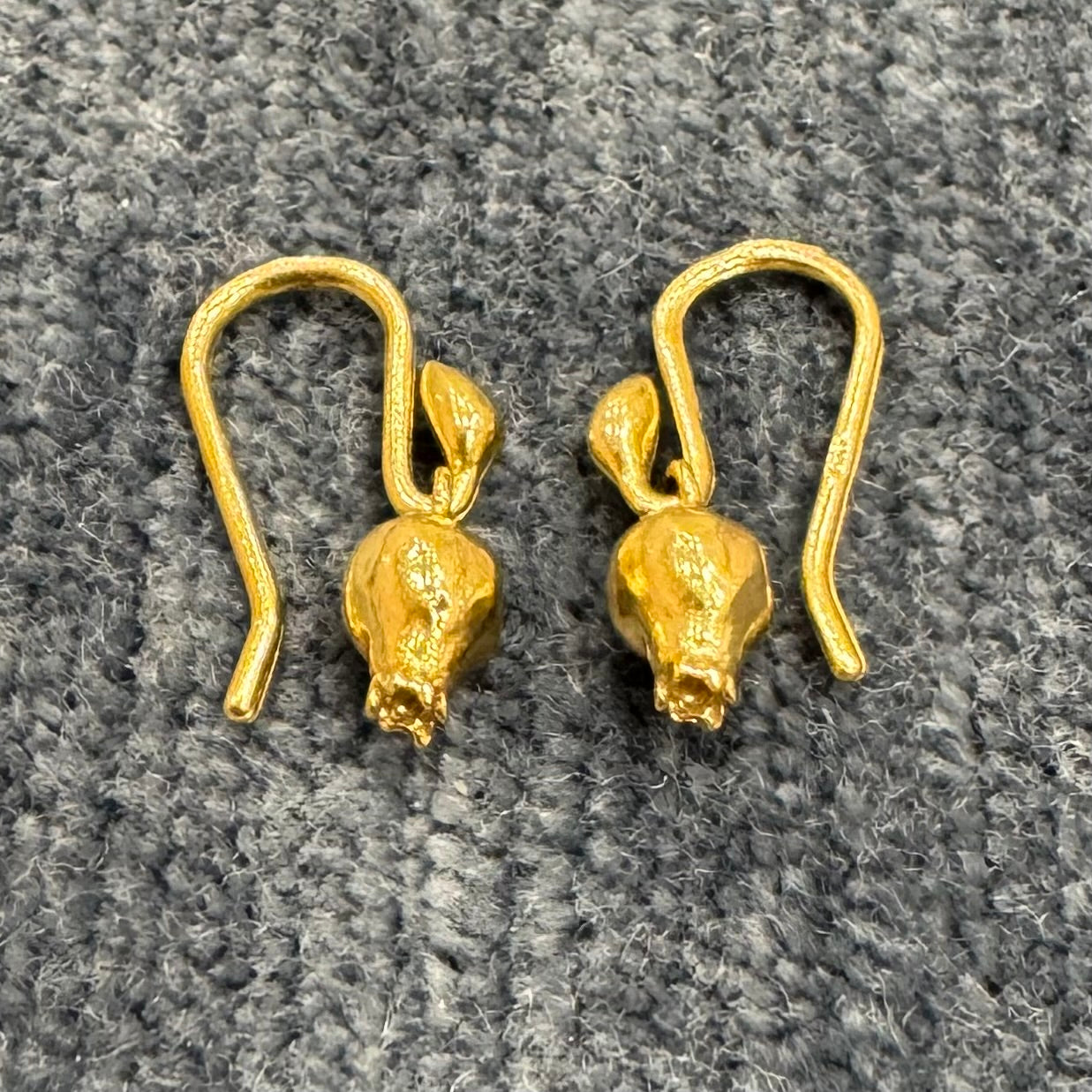 poppy flower bud earrings