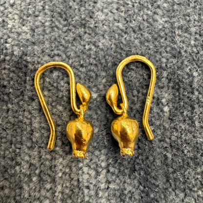 poppy flower bud earrings
