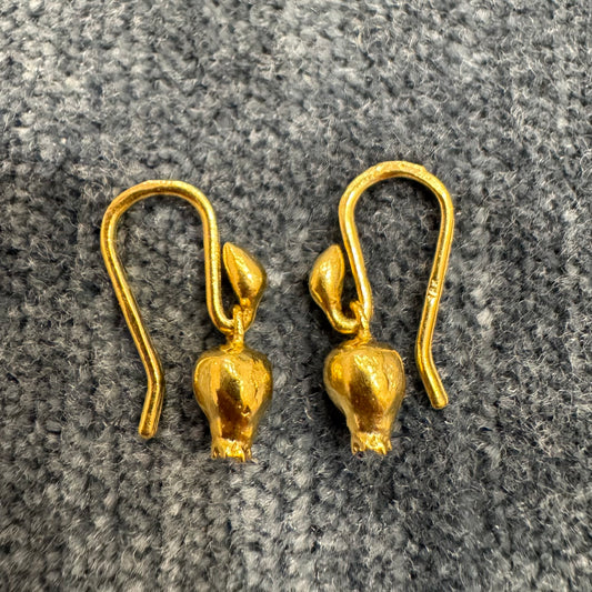 poppy flower bud earrings