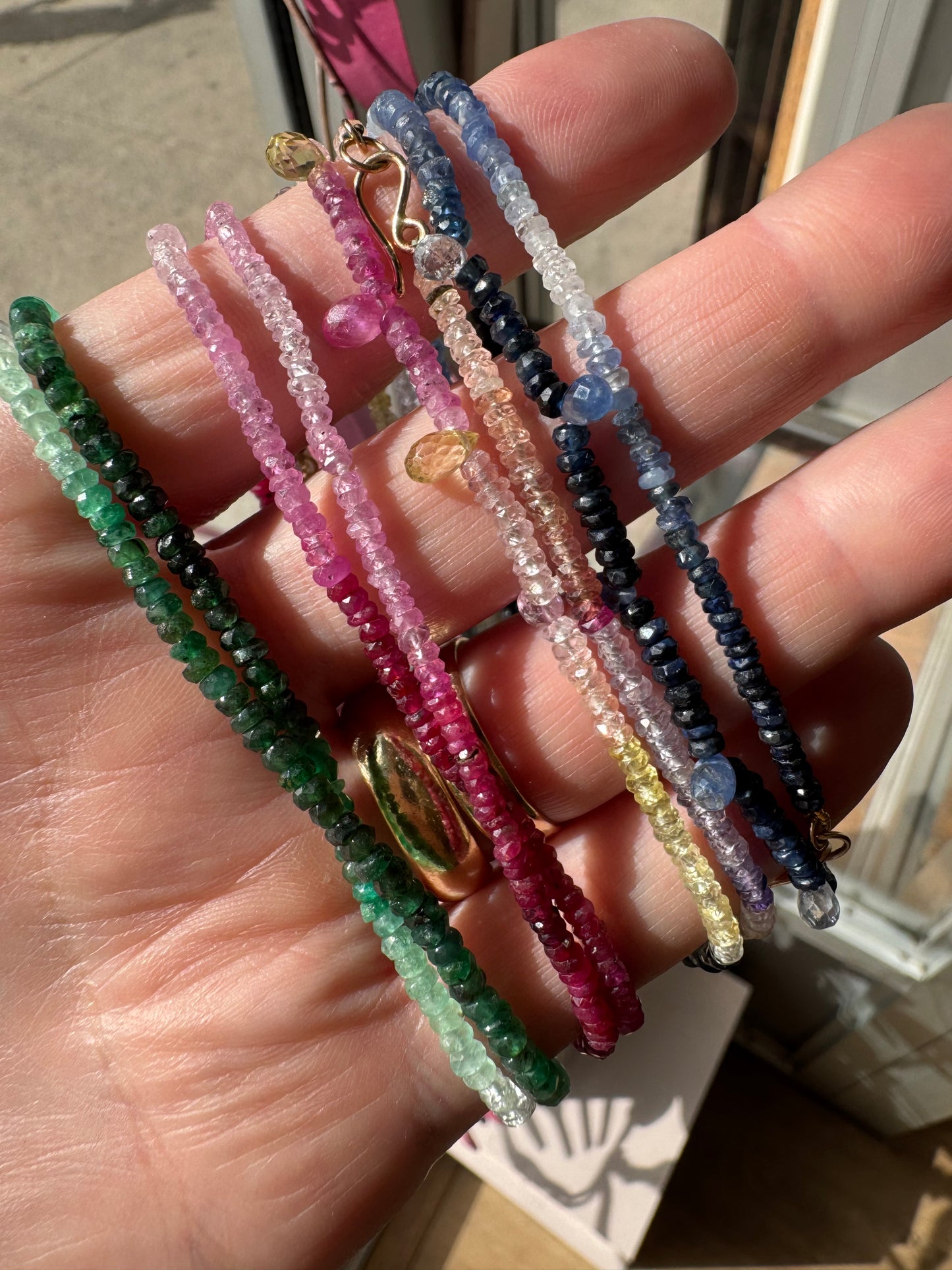 multicolor sapphire necklace with briolettes