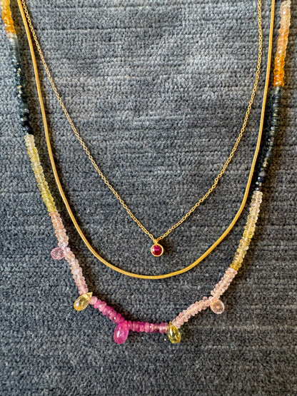 multicolor sapphire necklace with briolettes