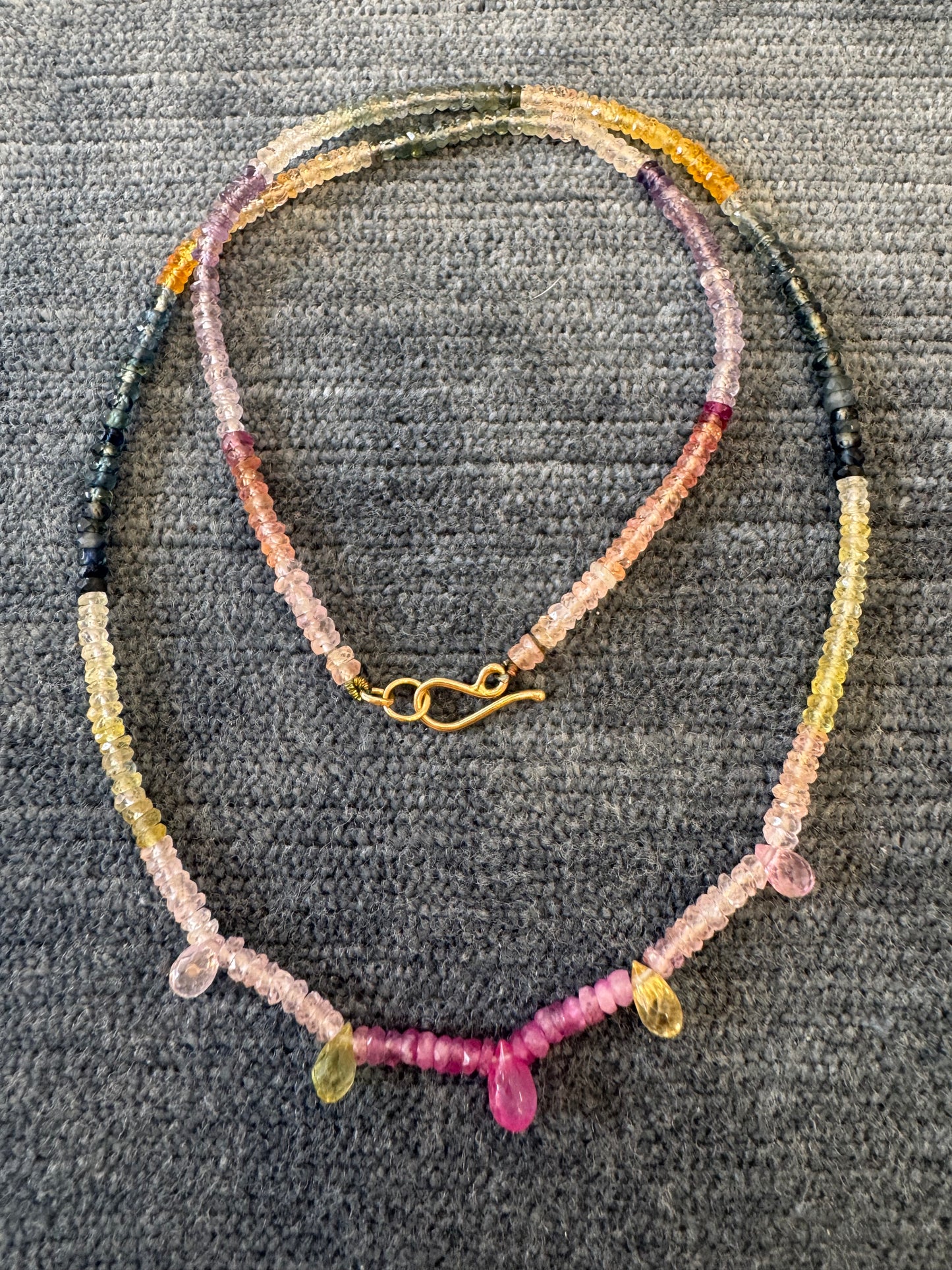 multicolor sapphire necklace with briolettes