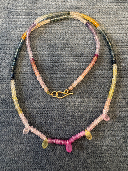 multicolor sapphire necklace with briolettes