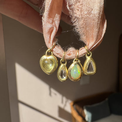 opal pear charm