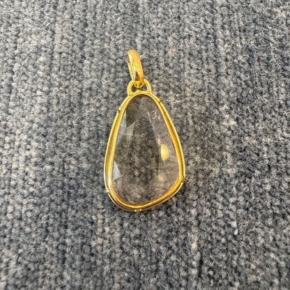 smoky quartz portrait pendant
