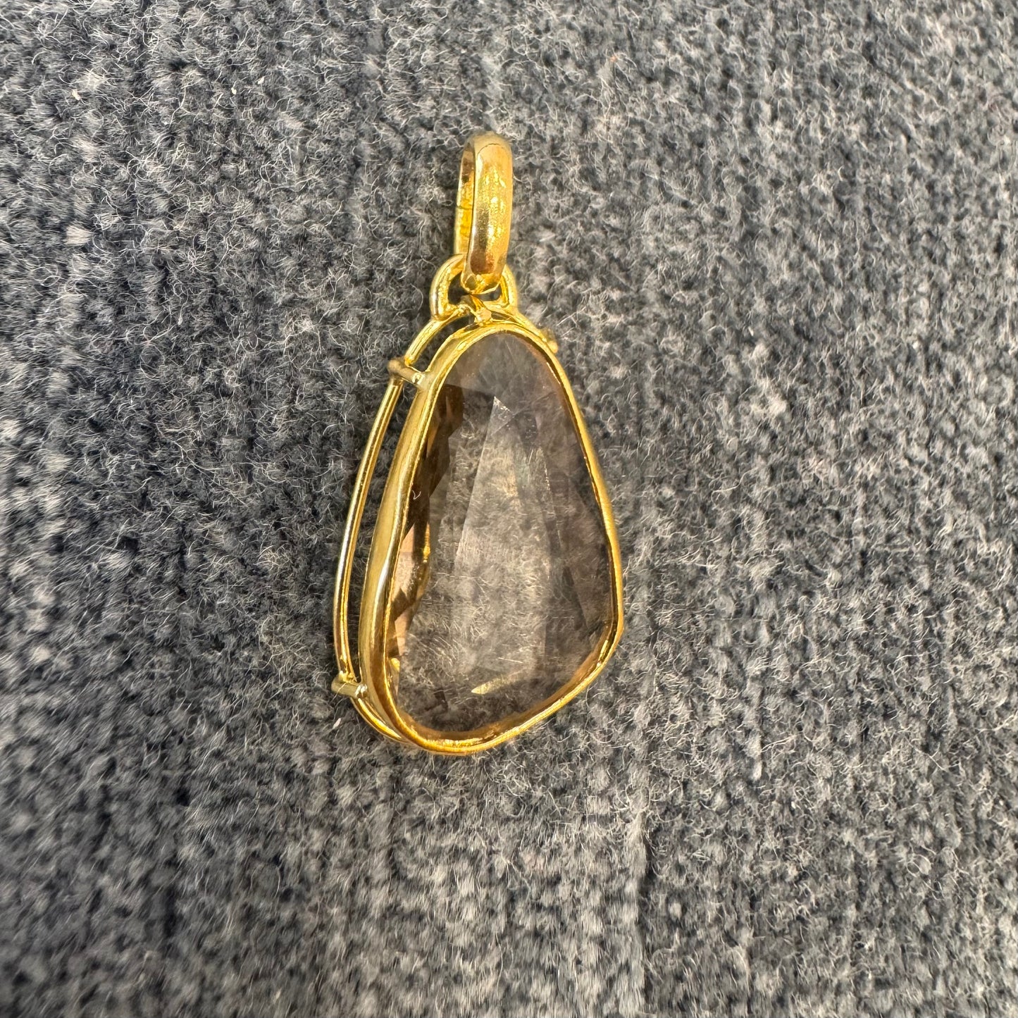 smoky quartz portrait pendant