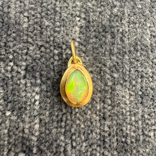 opal pear charm