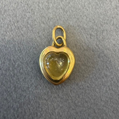 yellow cabochon sapphire heart charm
