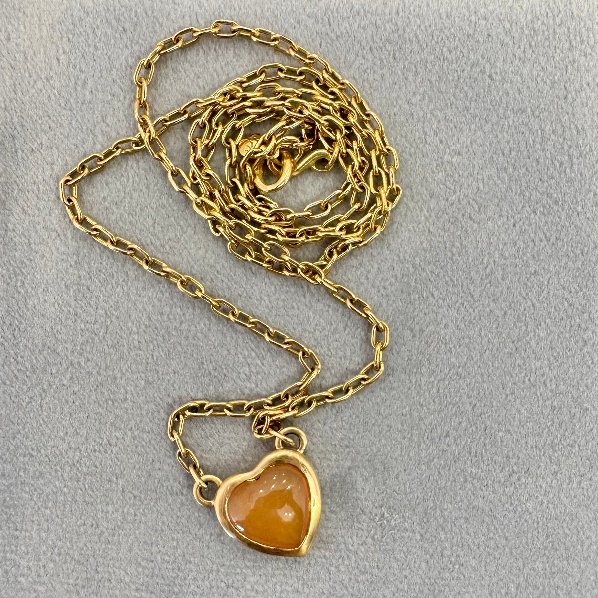 fire opal heart pendant