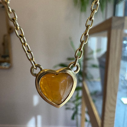 fire opal heart pendant
