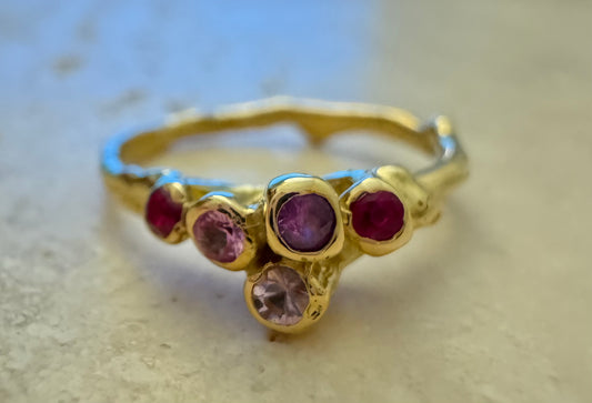 sea anemone ruby ring