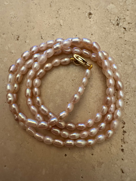 pink pearl necklace