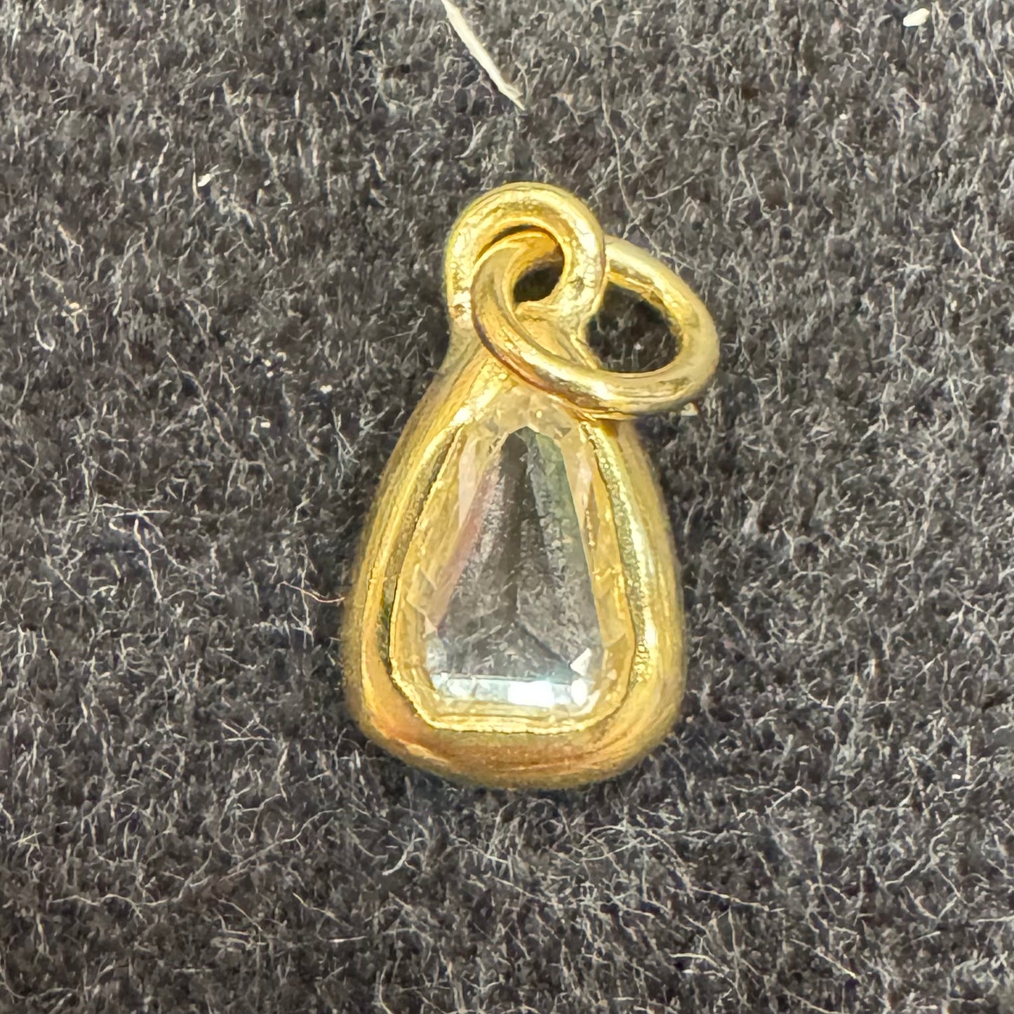 triangular rose cut diamond charm