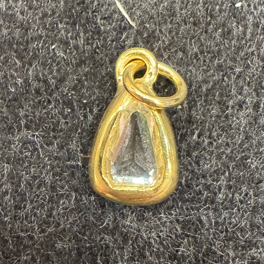 triangular rose cut diamond charm